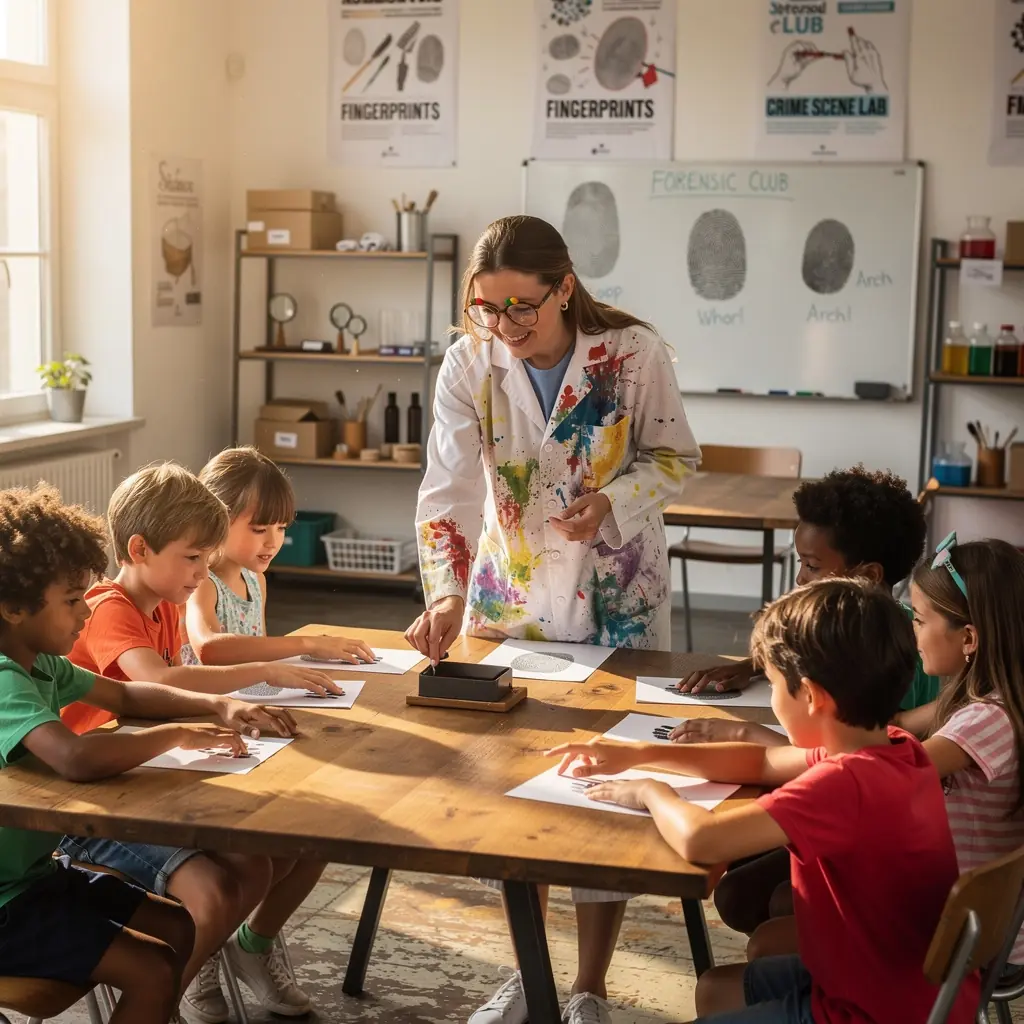 Ein Kriminalbeamter, der am Tatort Beweise sichert und sorgfältig fotografiert.