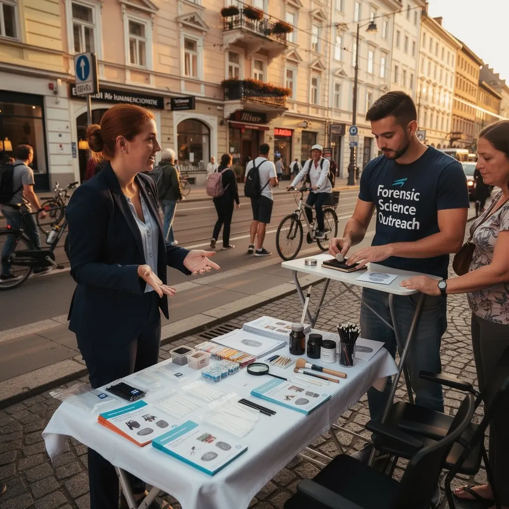 Ein Kriminalbeamter, der am Tatort Beweise sichert und sorgfältig fotografiert.